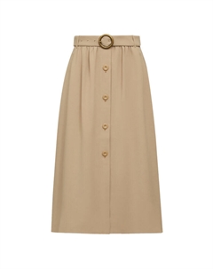 Юбка-зонтик с поясом, хаки Deep breath