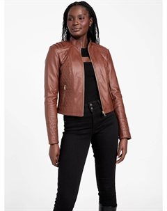 Стеганая куртка из искусственной кожи Iden, цвет cocoa bean a159 Guess factory