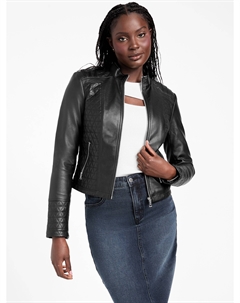 Стеганая куртка из искусственной кожи Iden, черный Guess factory