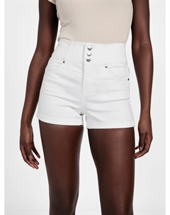 Корсетные шорты из денима Milan с высокой посадкой, цвет white wash destory Guess factory