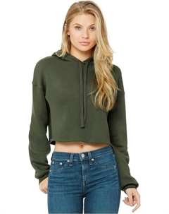 Женская укороченная флисовая толстовка, хаки Bella+canvas