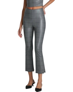 Расклешенные брюки из искусственной кожи с принтом в клетку Glen Plaid Commando