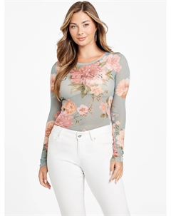 Футболка с логотипом Eco Winter Printed, цвет superlative sage crush mu Guess factory