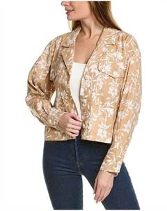 Льняная рубашка-куртка Jessie Printed в бежевом цветочном стиле Rag & bone