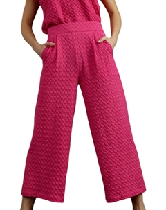 Широкие брюки из квадратного жаккарда ярко-розового цвета Umgee