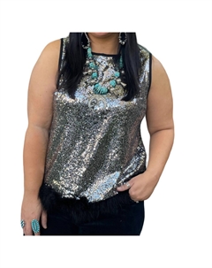 Топ с пайетками Zsazsa в серебристом цвете, серебряный Umgee