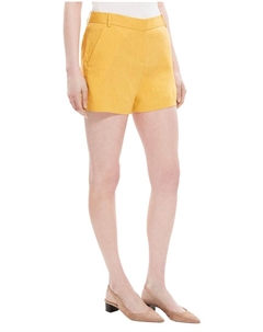 Lynie Sleek Шорты из льняной смеси, желтый Theory