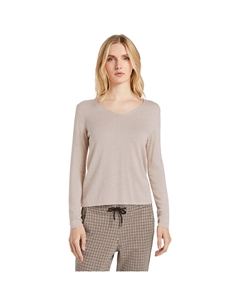 Свитер с V-образным вырезом из тонкой вязки, бежевый Tom tailor