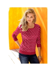 Вдохновение Вязаный свитер "Пуловер", цвет Marine-Weiß-Getupft Inspirationen