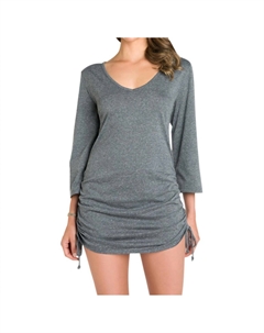 Туника серого цвета с регулируемой присборенной частью по бокам Eco swim