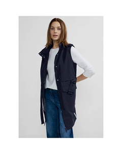 Длинный жилет с воротником с лацканами, синий Cecil