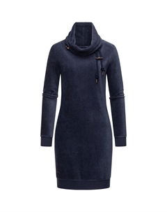 Платье-свитшот в стиле рэгвир "Chloe Velvet", стильное бархатное платье с длинными рукавами, цвет морской волны Ragwear