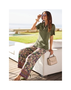 Свитер с короткими рукавами "Пуловер", оливковый Heine