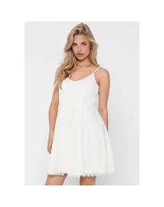 Платье-сарафан "ONLHELENA LACE S/L SHORT DRESS WVN", с кружевной отделкой, цвет Cloud Dancer Only