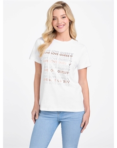 Футболка Halie с круглым вырезом и стразами, цвет pure white Guess factory