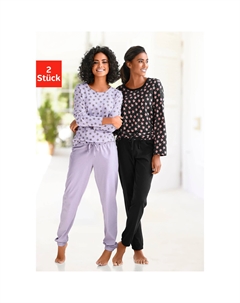 Пижама (4 шт., 2 шт.), со звездами, черный Vivance dreams