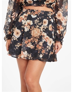 Мини-юбка с принтом «Элла», цвет transitional jet black mu Guess factory