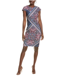 Платье миди из крепа с аквалангом, синий Vince camuto