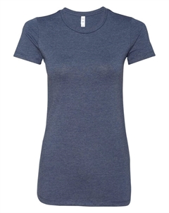 Женская облегающая футболка, цвет heather navy Bella+canvas
