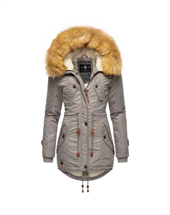 Зимнее пальто "La Viva", качественная зимняя парка с крупным искусственным мехом, серый Navahoo