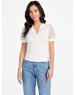 Топ с кружевными рукавами Stacy, цвет milky Guess factory