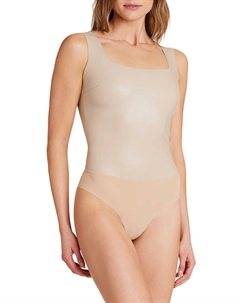 Боди из искусственной кожи с квадратным вырезом, цвет песочный, цвет sand Commando