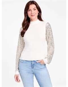 Топ-свитер с пайетками Fran, цвет milky Guess factory