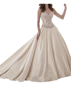 Свадебное платье без бретелек с бисером и шлейфом цвета темной слоновой кости/серебра Christina wu