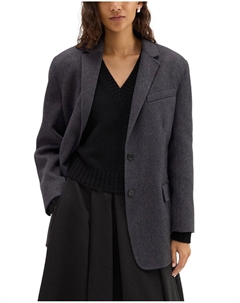 Куртка свободного покроя из смеси шерсти и кашемира, серый Theory