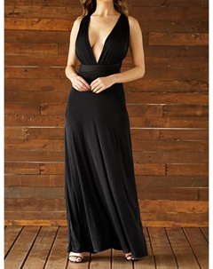 Платье-трансформер макси черного цвета Cefian