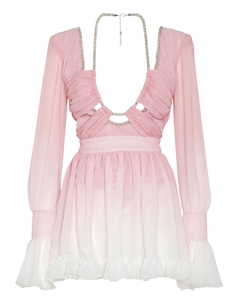 Мини-платье из шифона Plisse Degrade, розовый/розовый Philipp plein