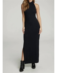 Платье макси с открытой спиной и ложным вырезом, разрезом сбоку, черного цвета Chaser