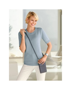 Повседневный образ Свитер с короткими рукавами "Пуловер", кремовый Casual looks