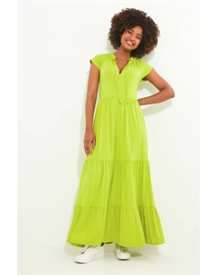 Платье макси в стиле бохо с завязкой и бахромой, зеленый Joe browns