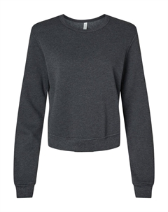 Женская классическая толстовка с круглым вырезом из флисовой губки, темно-серый Bella+canvas