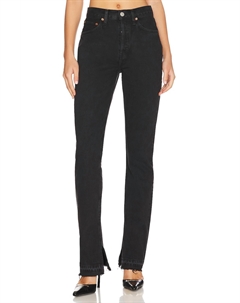 Джинсы 70-х годов High Skiny Boot черного цвета с эффектом потертости Redone