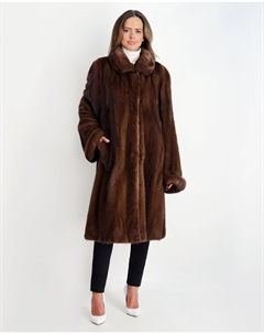 Норковая короткая шуба, цвет scanbrown Gorski