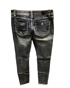 Женские джинсы Mia Skinny Hurricane черного цвета с эффектом потертости Rubberband stretch jeans