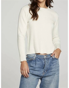 Футболка с длинными рукавами и круглым вырезом кремового цвета Chaser