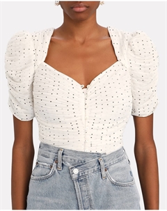 Топ со сборкой на пуговицах спереди в цвете Off White Frame
