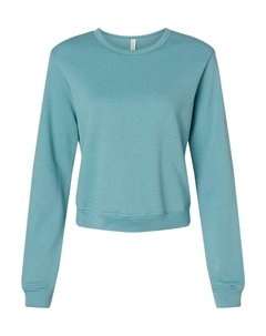 Женская классическая толстовка с круглым вырезом из флисовой губки, цвет heather blue lagoon Bella+canvas