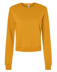 Женская классическая толстовка с круглым вырезом из флисовой губки, цвет heather mustard Bella+canvas