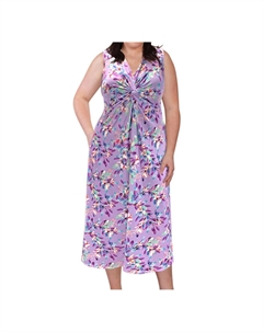 Платье-майка Diana без рукавов с принтом - размер плюс в фиолетовых лепестках On the plus side