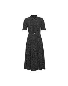 Женское платье средней длины во французский горошек, черный Deep breath