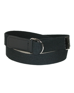 Ремень из хлопковой ткани больших размеров с пряжкой в ​​виде двух D-образных колец, черный Ctm