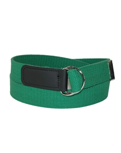 Ремень из хлопковой ткани больших размеров с пряжкой в ​​виде двух D-образных колец, цвет kelly green Ctm