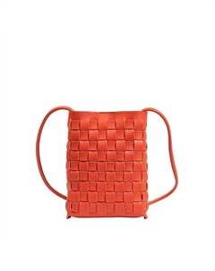 Женская плетеная сумка через плечо Kylie из веганской кожи оранжевого цвета Cthru
