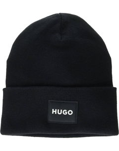 Мужская шапка-бини Hugo Xevon Patch Logo, черная Hugo boss