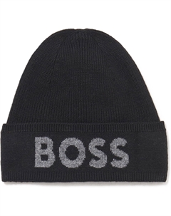 Мужская шапка-бини Elio Big Logo, черная Hugo boss