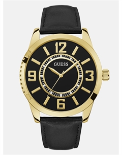 Аналоговые часы из золотистой кожи, черный/золотой Guess factory